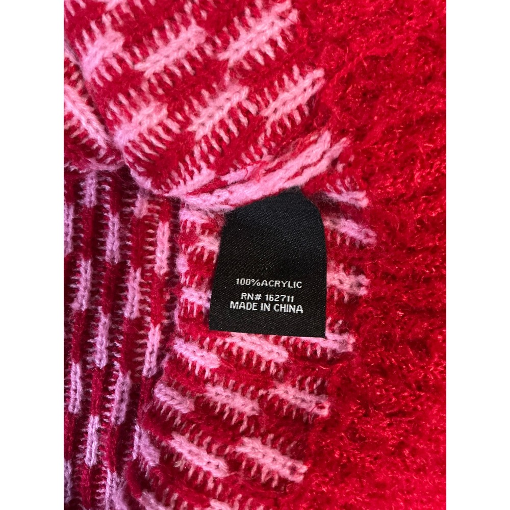 33 Degrees Women Red Pink Christmas Cardigan Sweater Tree Buttons XL Holiday - Picture 11 of 12